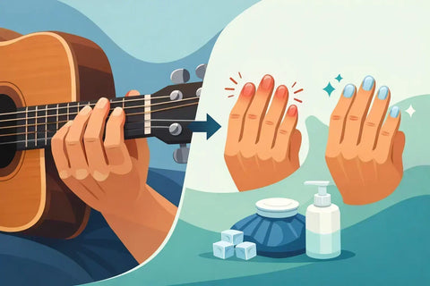 Minska fingeront vid gitarrspel utan att sluta